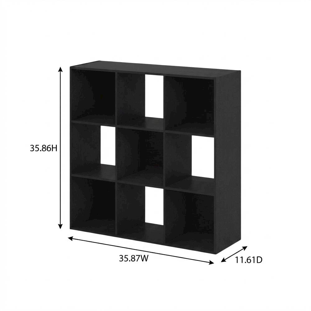Americano 9-Cube Open Storage Shelf Organizer, 36 Inch Wide