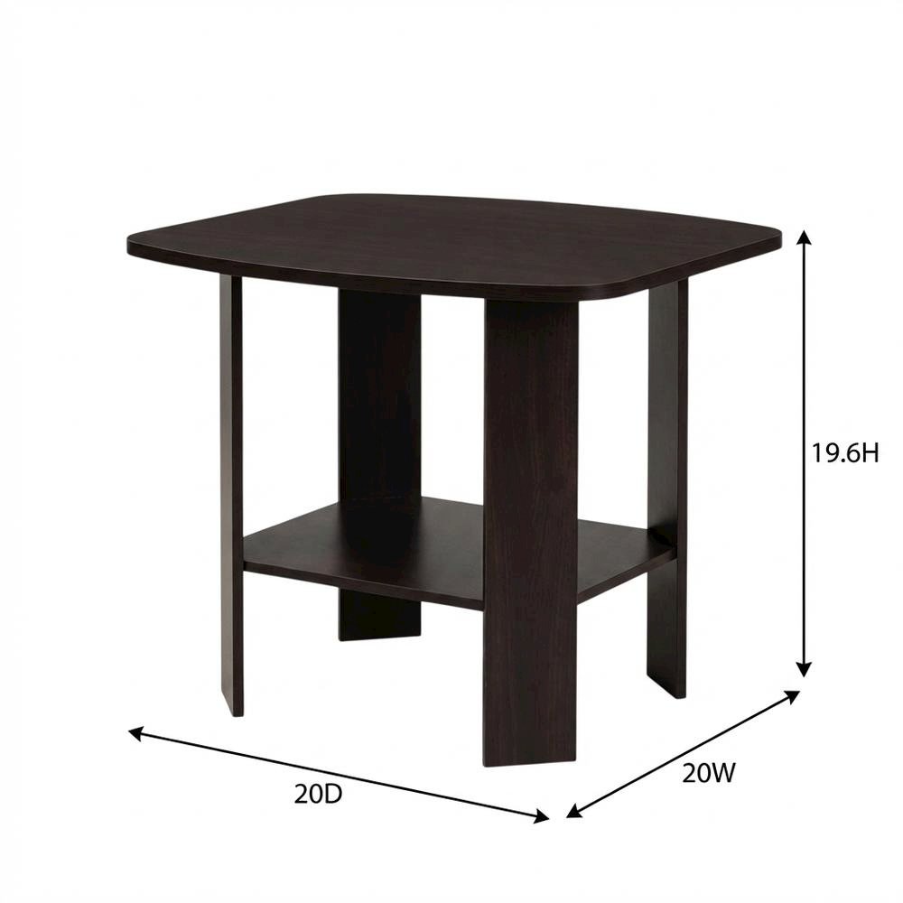 Espresso, End Side Table, Quality Build, Durable Wood Frame