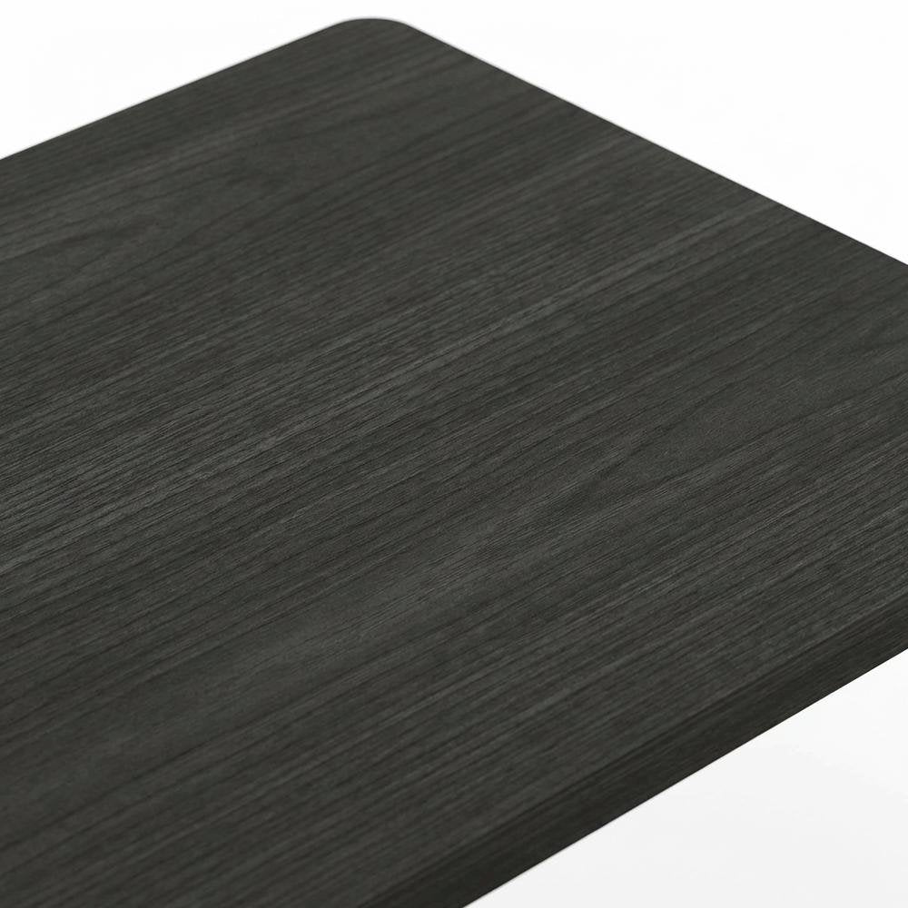 Espresso, U-Shape Sofa Side Table, Rolling Casters