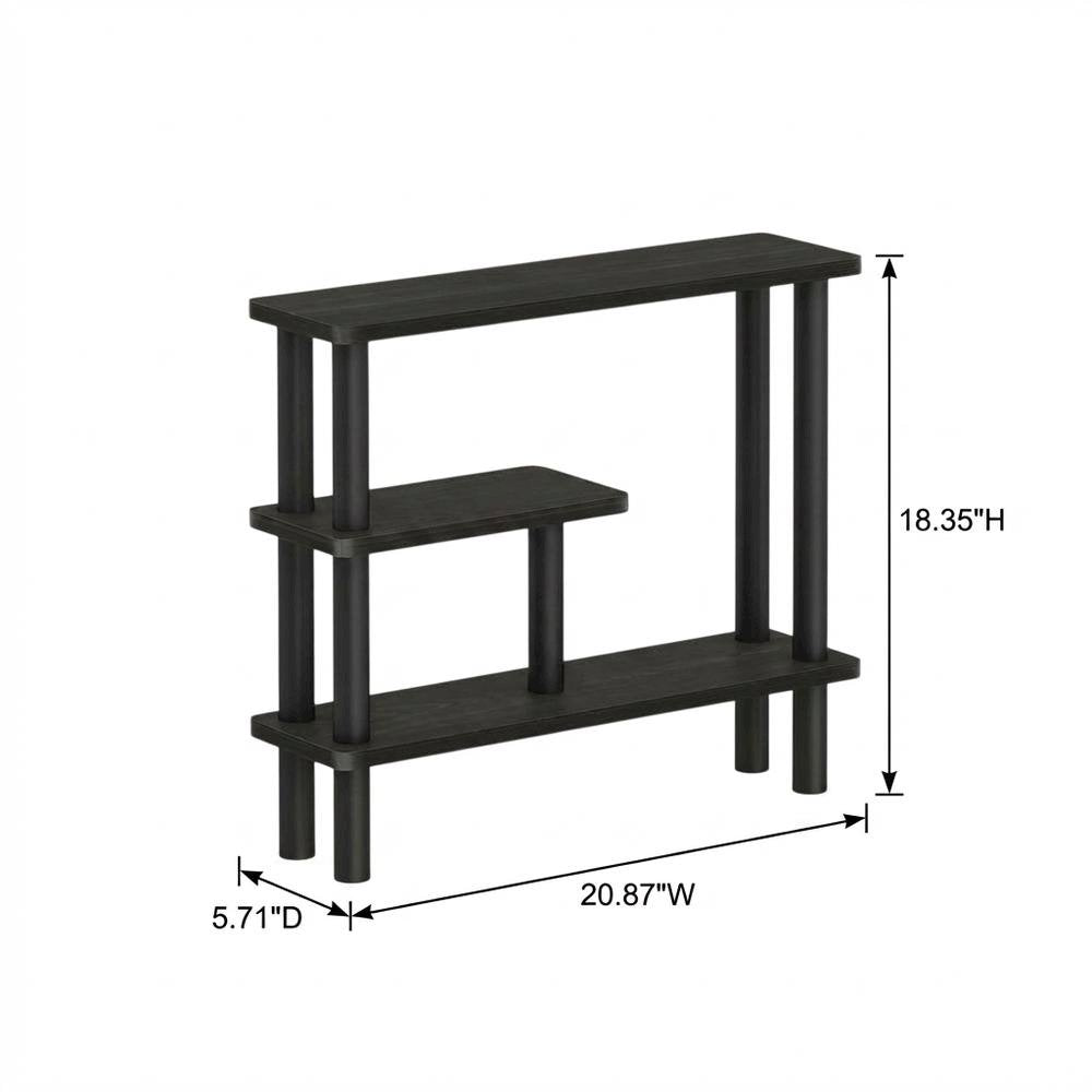 Brown Slim Entryway Storage Rack, Composite Wood, 4 Shelves, Wall-Side