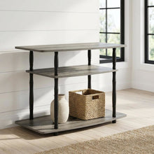 Wooden TV Stand, Classic Tube Design in Grey, Black, Modern Storage Solution
