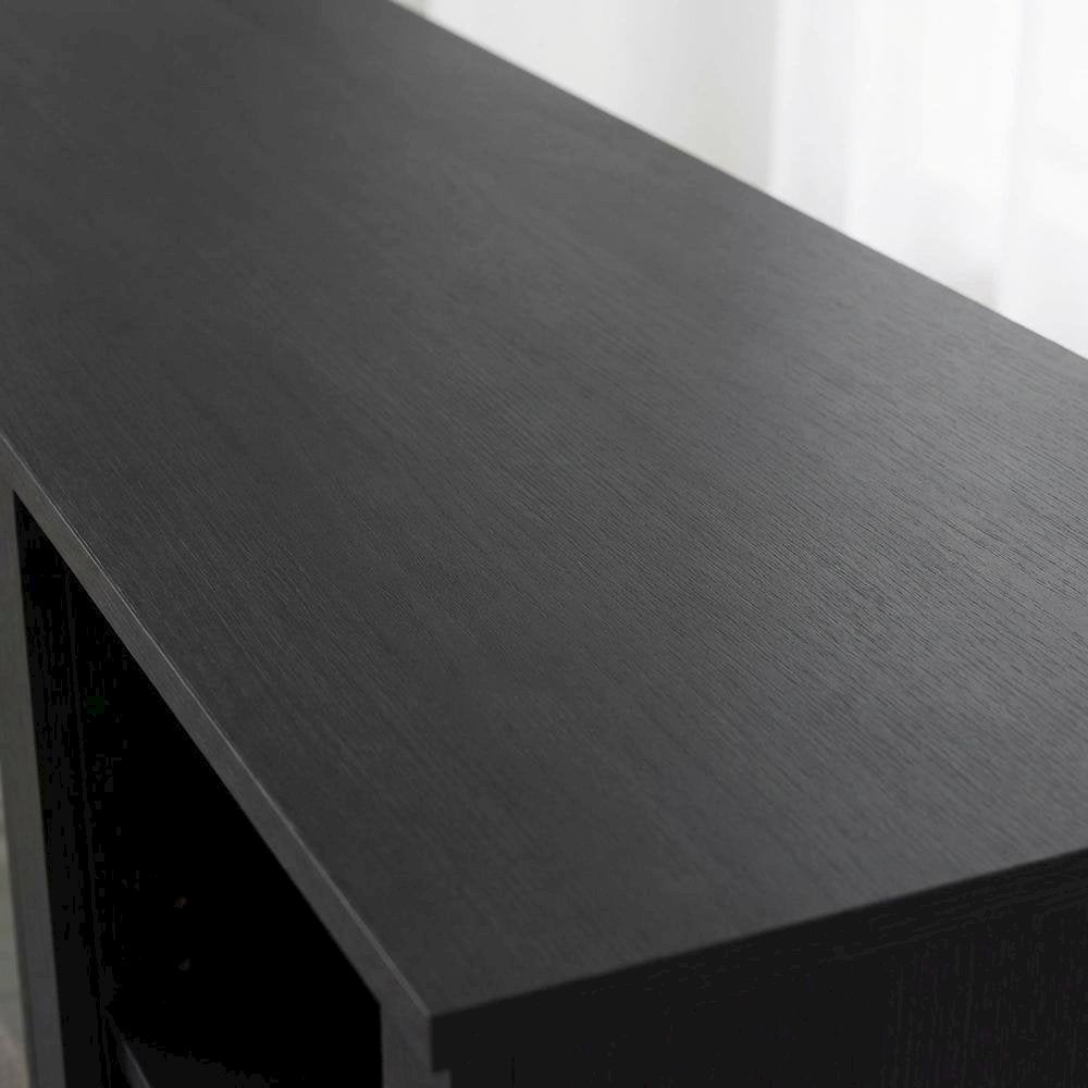 Wood TV stand, fireplace, Americano finish, modern design, multi-functional