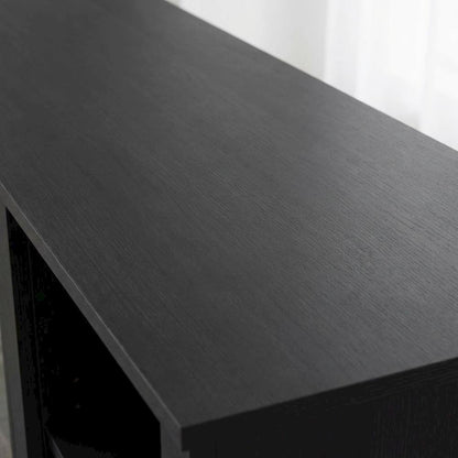 Wood TV stand, fireplace, Americano finish, modern design, multi-functional