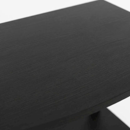 Wooden TV Stand with 3-Tier Height and Storage Cabinet, Blackwood/Black
