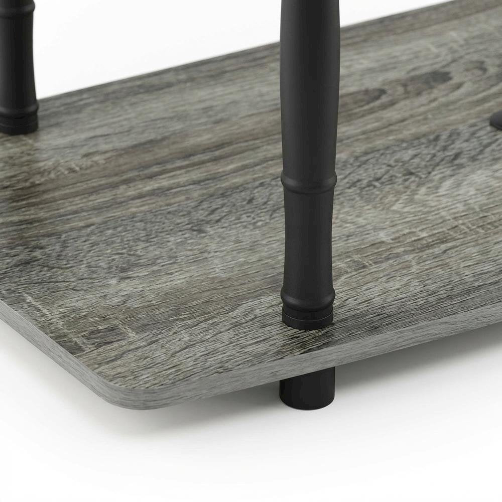 Wooden TV Stand, Classic Tube Design in Grey, Black, Modern Storage Solution