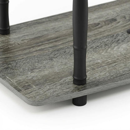 Wooden TV Stand, Classic Tube Design in Grey, Black, Modern Storage Solution