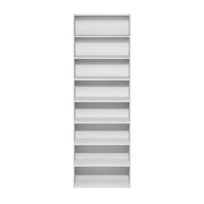 White 8-Tier Open Shelf Bookcase with Storage Organizer