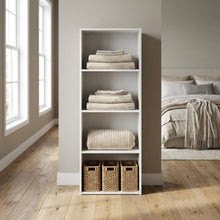 Wood 4-Tier Open Shelf Closet and Clothing Storage Organizer