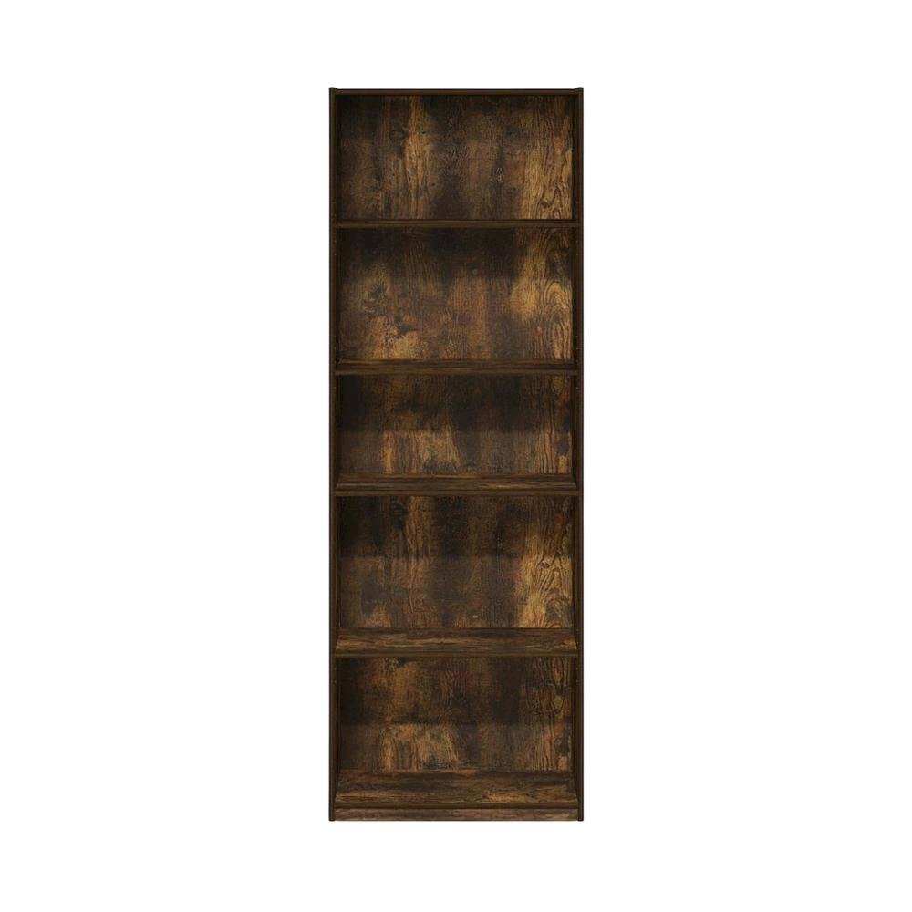 Wood Bookcase with Adjustable Shelves and Modern Design