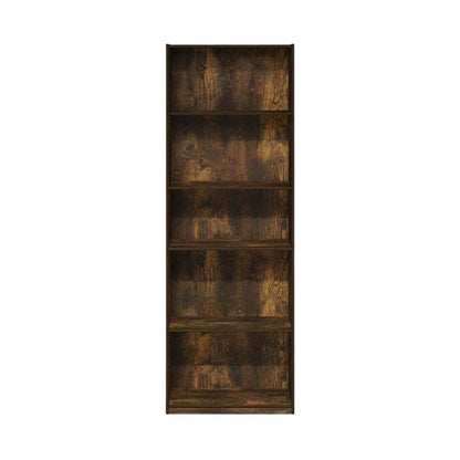 Wood Bookcase with Adjustable Shelves and Modern Design