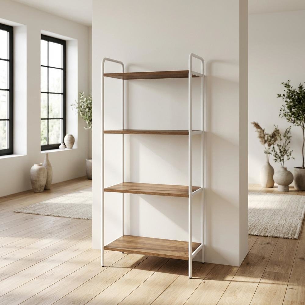 Wooden Bookcase with Open Shelving for Modern Storage and Display
