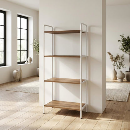 Wooden Bookcase with Open Shelving for Modern Storage and Display