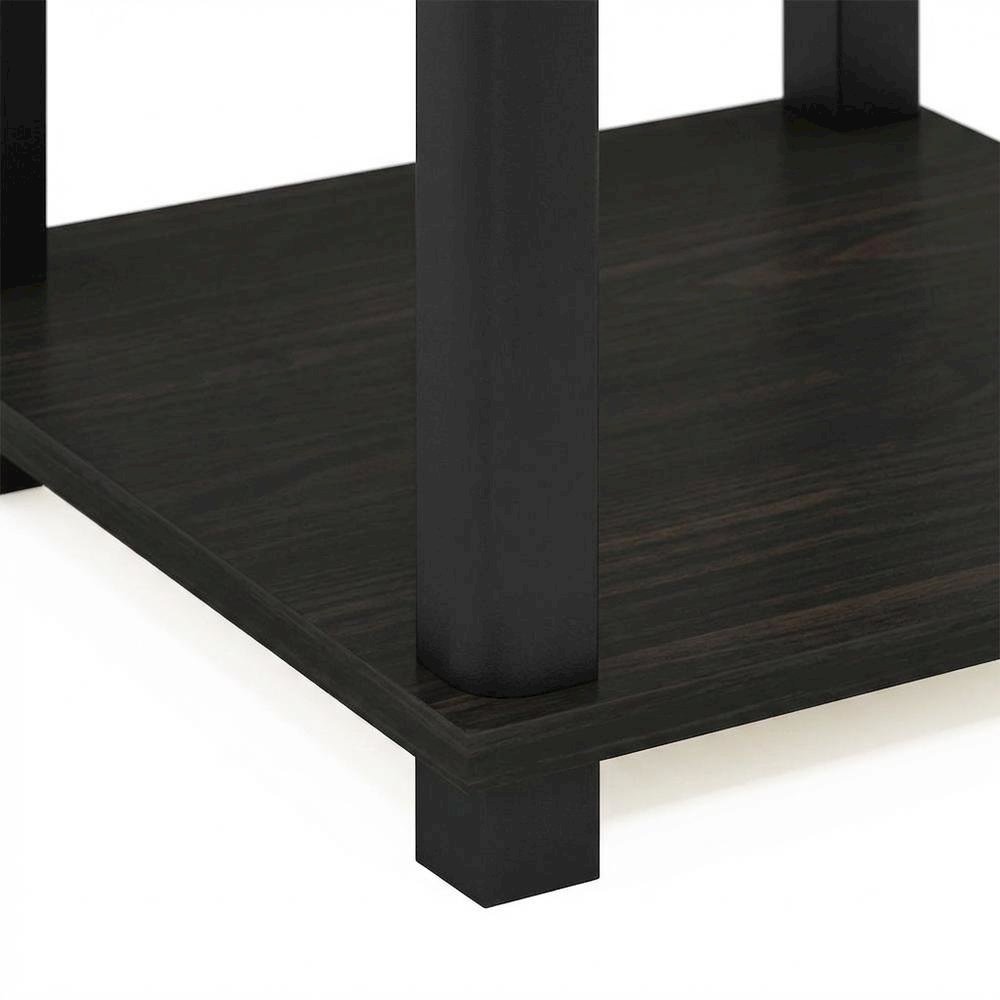Espresso, End Side Table, Open Shelf, Quality Build