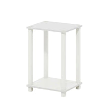 Small White End Table with Contemporary Design and Solid Construction