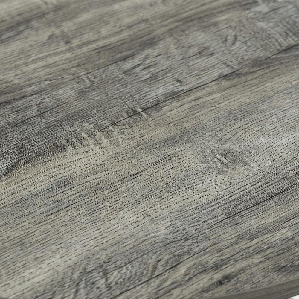 Modern French Oak Grey and Black Oval End Table Set (2)