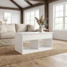 Solid White Lift Top Coffee Table with Storage and Durable Construction