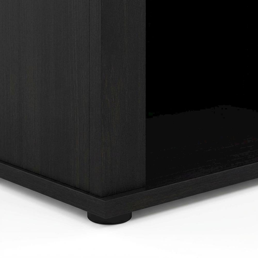 Wood TV stand, fireplace, Americano finish, modern design, multi-functional