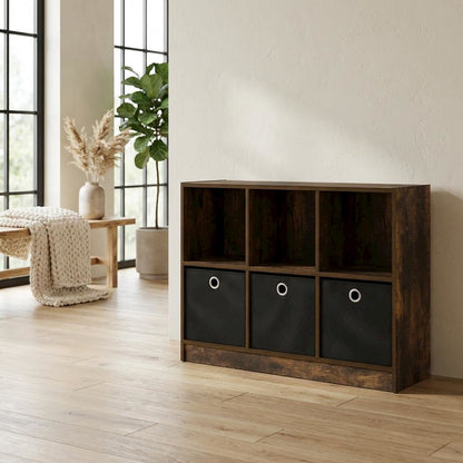 Wooden Bookcase with Open Shelving for Home or Office Storage
