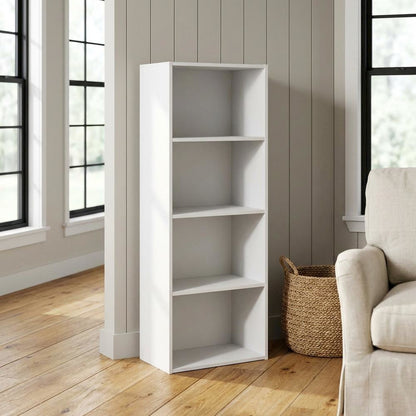 Wood 4-Tier Open Shelf Closet and Clothing Storage Organizer