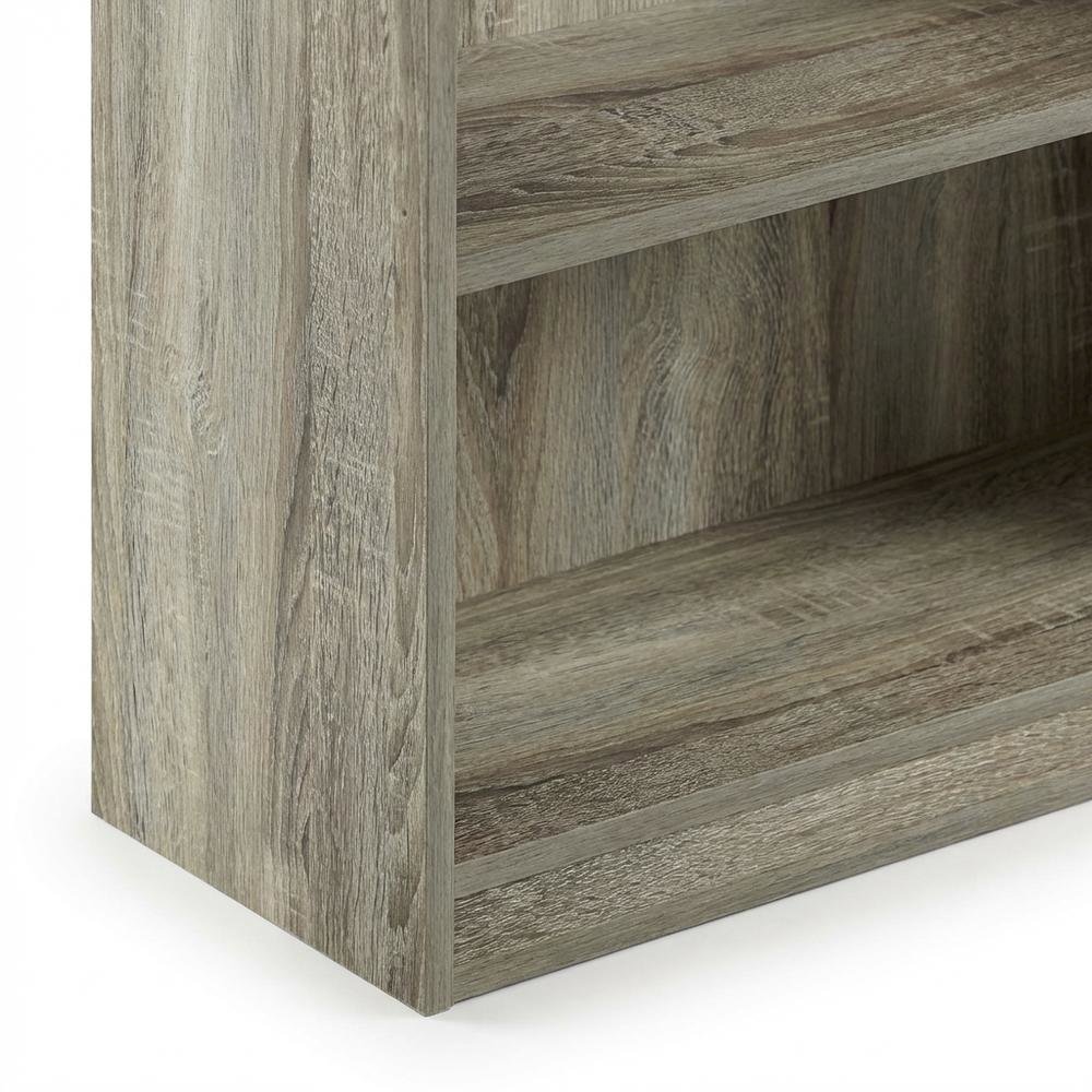 Wood Bookcase with Open Shelves in Sonoma Oak Finish