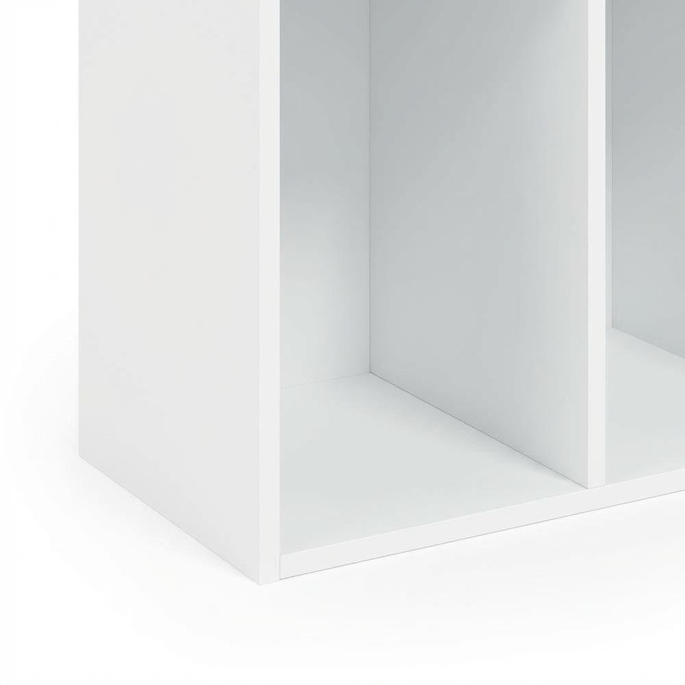White 11-Cube Reversible Open Shelf Bookcase, Wooden Finish for Flexible Storage