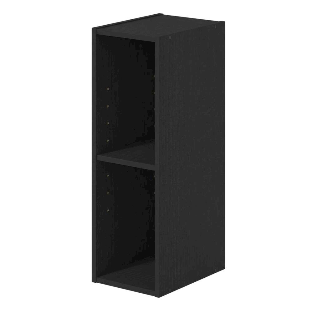 Wooden bookcase in black with compact size and sturdy construction