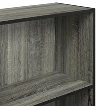 Grey 3-Tier Bookcase with Wood Shelves for Organized Storage