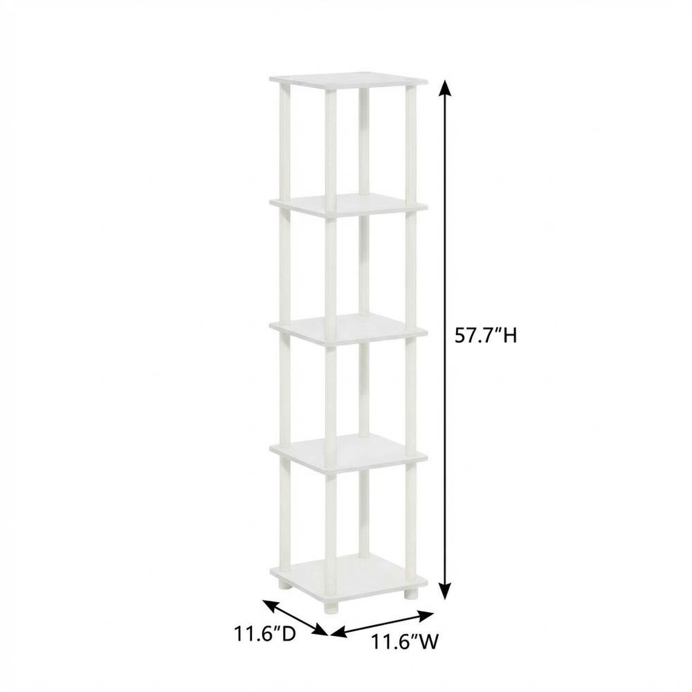 White Wooden Bookcase with Tall Storage and Stylish Finish