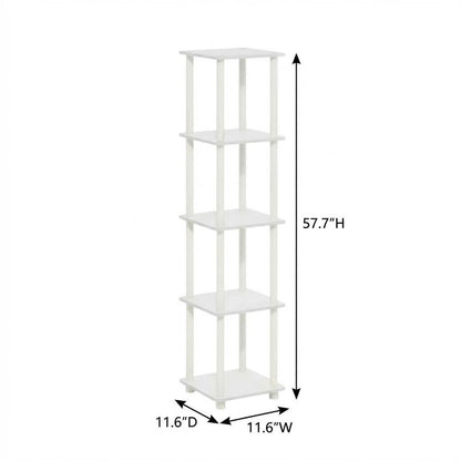 White Wooden Bookcase with Tall Storage and Stylish Finish
