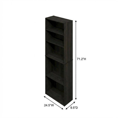 Wooden bookcase in natural finish with sturdy design for living room or office