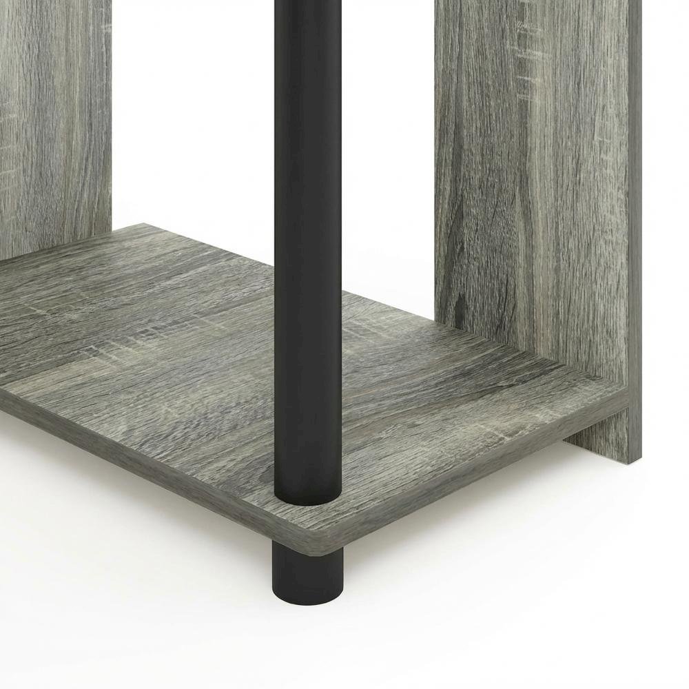 French Oak Grey/Black Computer Writing Desk with Modern Design, Sturdy