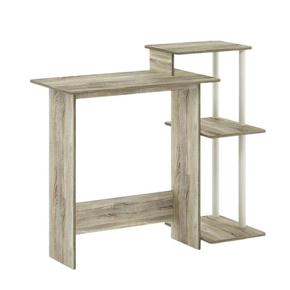 White Laptop Desk for Home Office - Compact Workspace Office Furniture