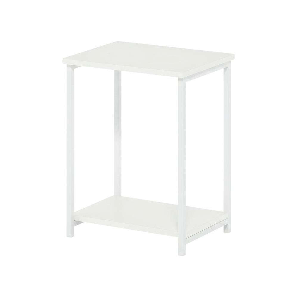 White metal frame end table with modern design and sturdy construction