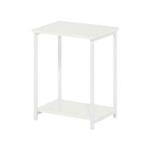 White metal frame end table with modern design and sturdy construction