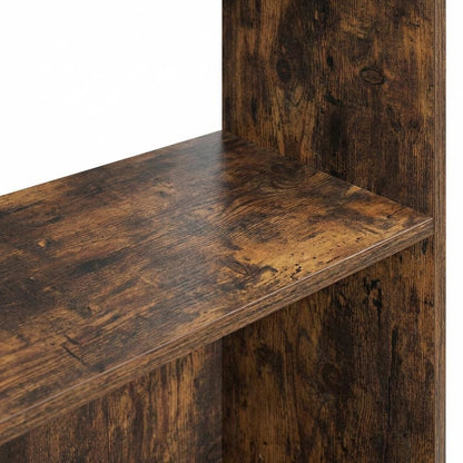 Amber oak 5-tier adjustable shelf bookcase with wood construction
