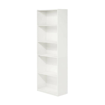 Wooden Bookcase with Adjustable Shelves for Home Office Storage