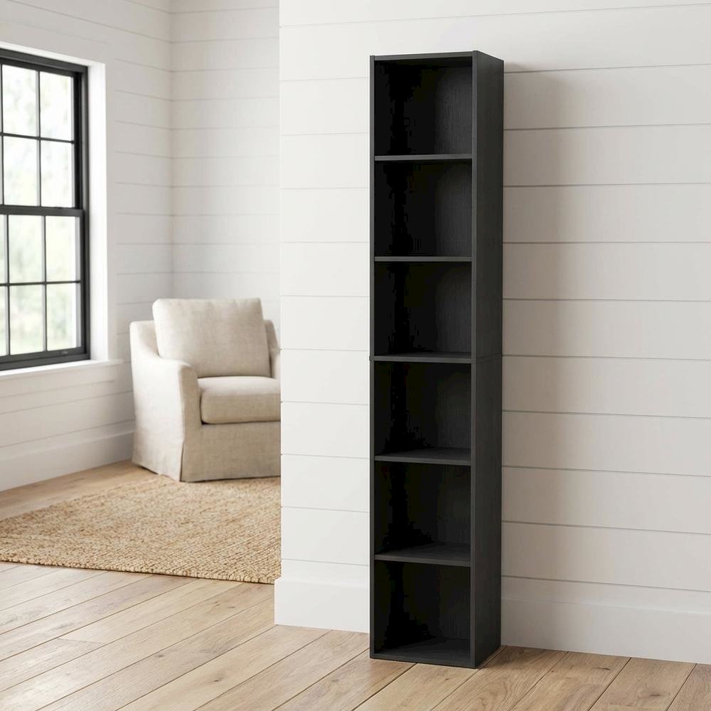 Wooden bookcase with modern design for home or office storage