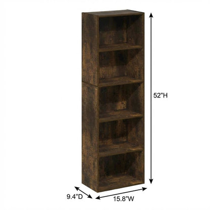 Wooden bookcase in natural finish with sturdy construction for home, office use