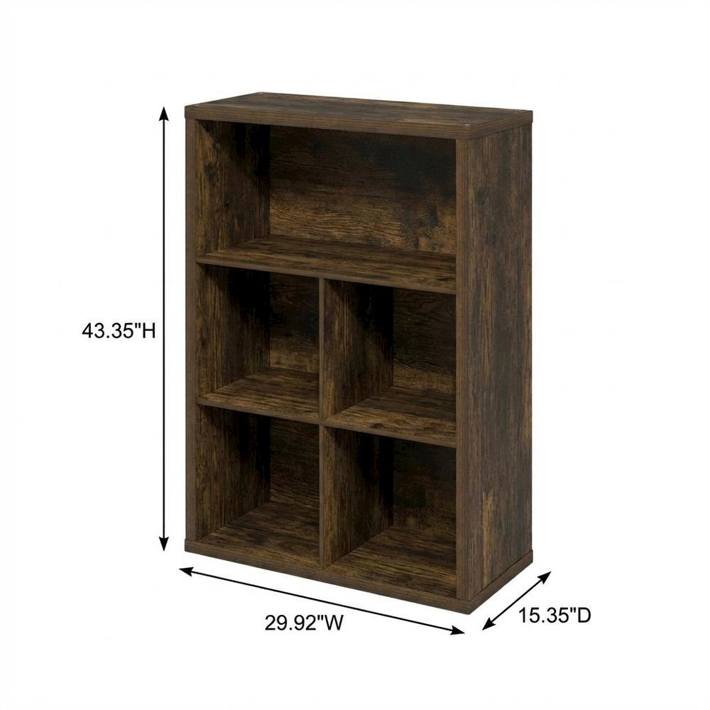 Wood bookcase with adjustable shelves for versatile storage