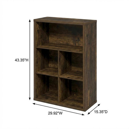 Wood bookcase with adjustable shelves for versatile storage