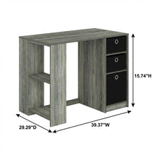 Modern computer desk in French Oak Grey - spacious workspace, sturdy build