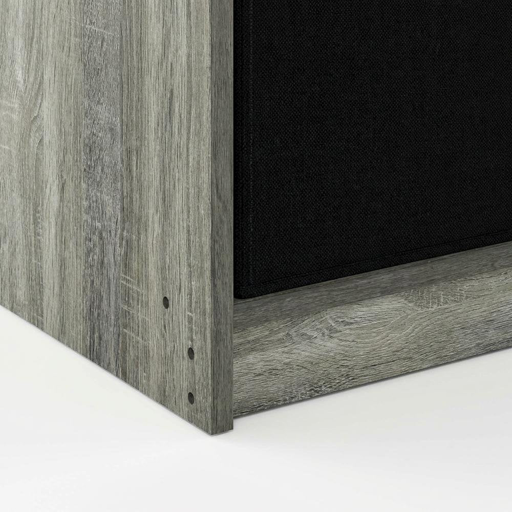 Modern computer desk in French Oak Grey - spacious workspace, sturdy build