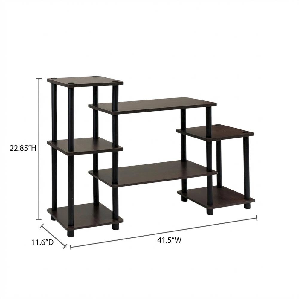 Dark Brown/Black No Tools Entertainment Center with Modern Design