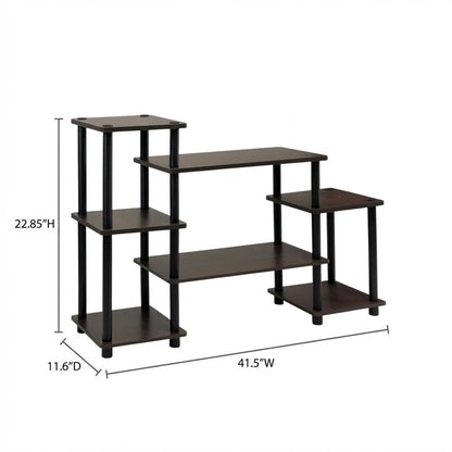 Dark Brown/Black No Tools Entertainment Center with Modern Design