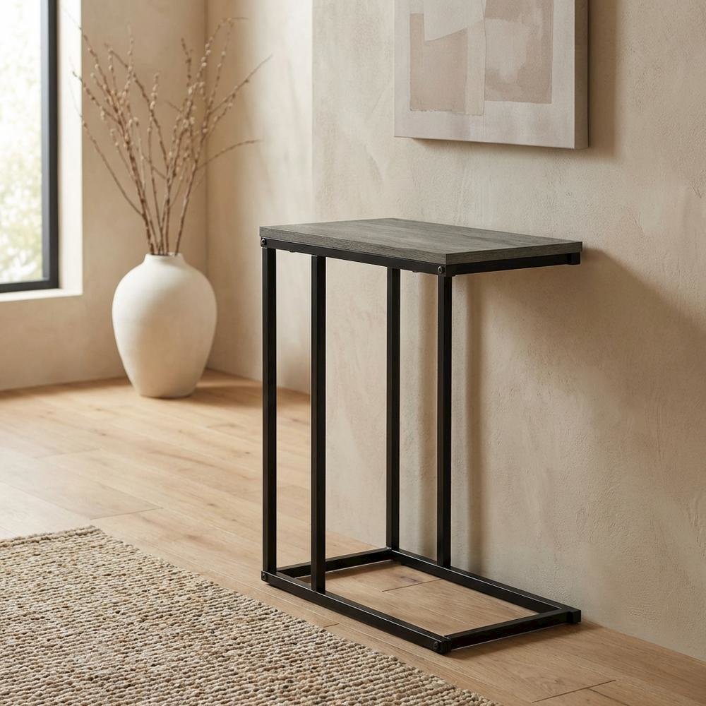 French Oak Grey, Side Table, Quality Build, Durable Wood Frame