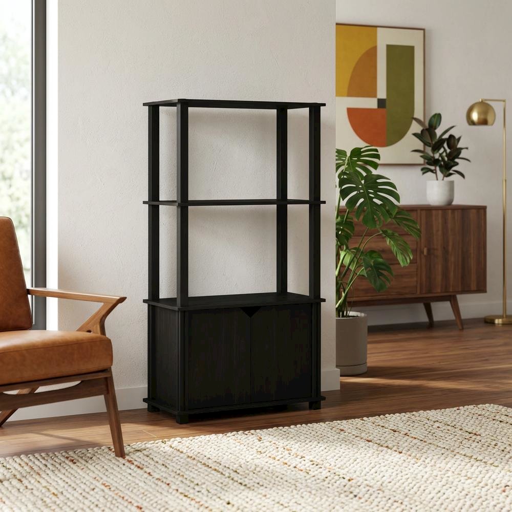 3-Tier End Table Set in Americano and Chrome Finish with Modern Design