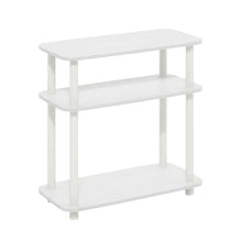 White 3-Tier Curve End Table with Modern Design and Stable Construction