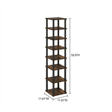Gold 8-Tier Vertical Shoe Tower, Free Standing Space Saving Closet Organizer