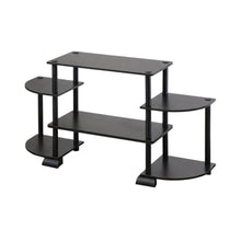 TV stand in Espresso/Black, composite wood, PVC tubes, modern style