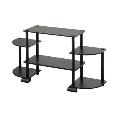 TV stand in Espresso/Black, composite wood, PVC tubes, modern style